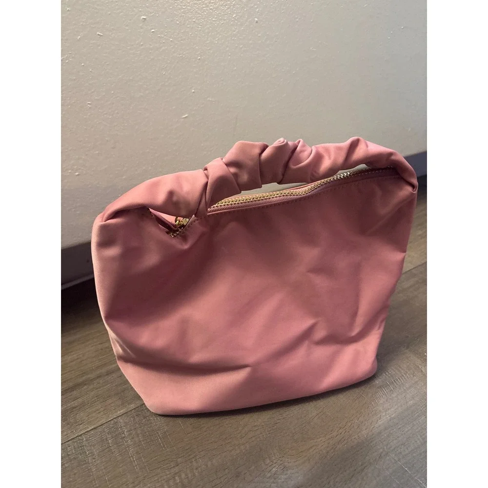 Stoney Clover Lane Scrunch Handle Purse‎ Mauve Pink Nylon